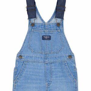 NWT OshKosh B’Gosh Baby Boy Denim Shortalls 12 Months Summer Overalls